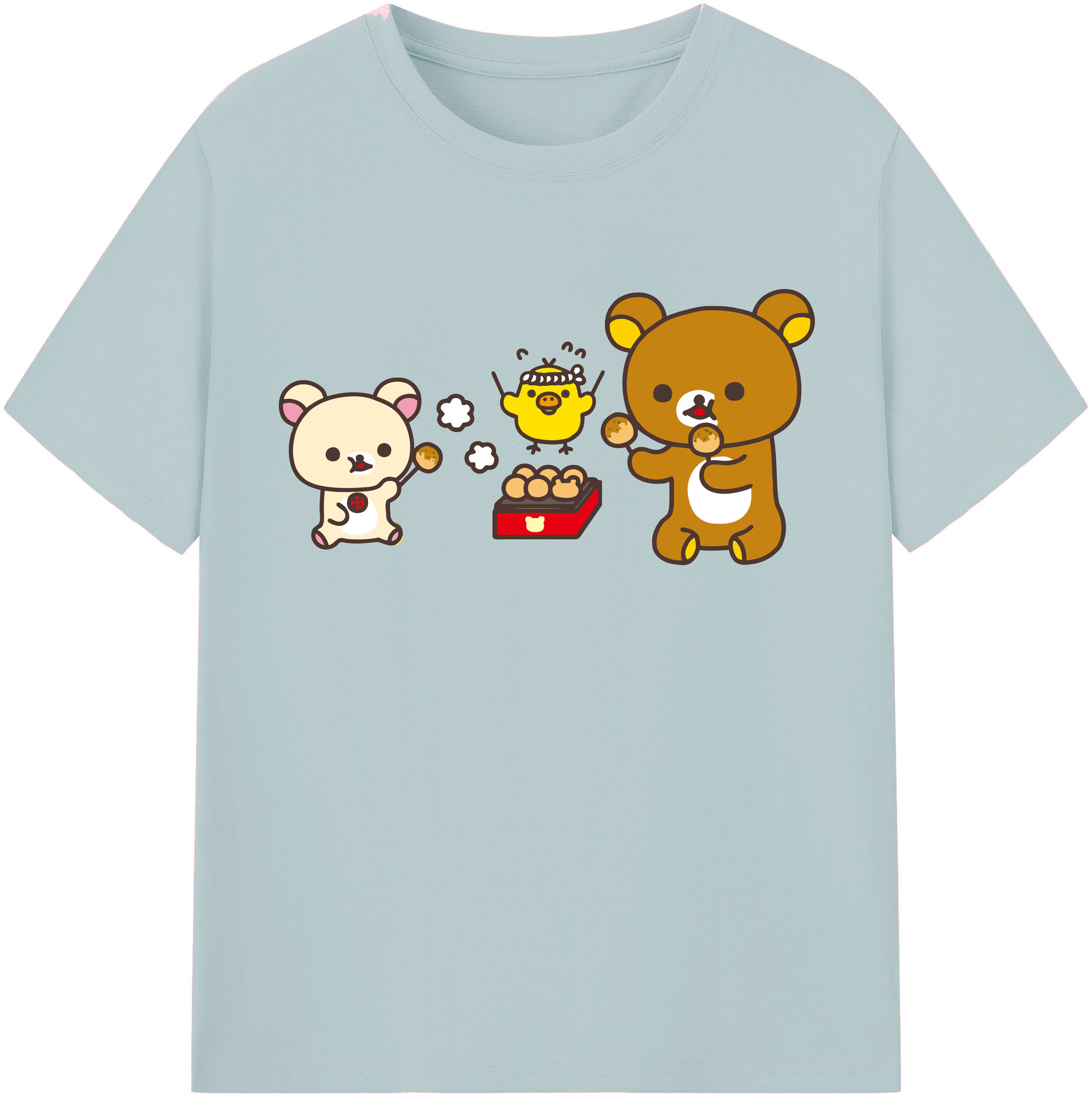 （画像用） リラックマ リラックマ キイロイトリ Rilakkuma Korilakkuma Kiiroitori 綿100％半袖Tシャツ（フロントプリント）